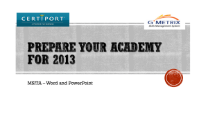 Prepare Your Academy for 2013