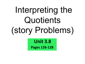 3.8 Solving Story Problems - Mrs. Crawford`s 6th Grade Class