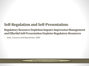 Self-Regulation and Self-Presentation: Regulatory