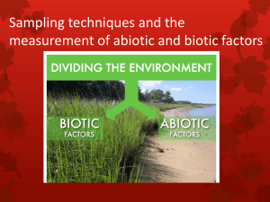 Lesson 5 – measuring biotic and abiotic factors