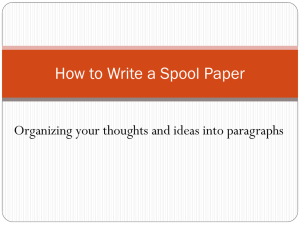 How to Write a Spool Paper
