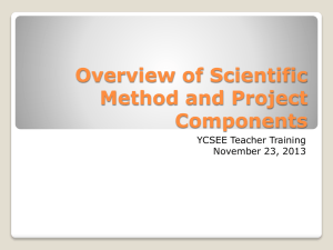 Overview of Scientific Method and Project Components