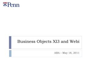 Business Objects XI3 and Webi