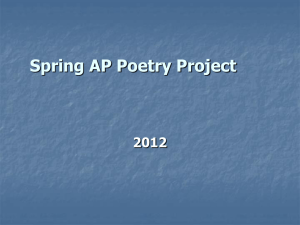 Spring AP Poetry Project 2012 "I dwell in possibility"