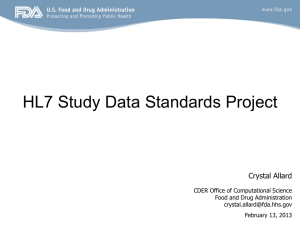 CDISC-HL7 Study Data Standards