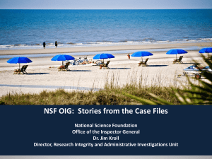 NSF/OIG Stories from the Case Files