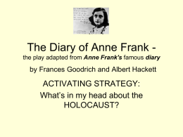 The diary of anne frank response to literature essay