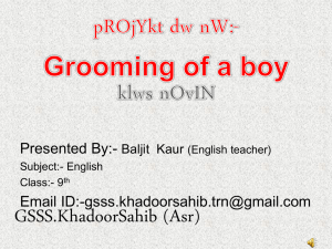 Project On Lesson No grooming of a boy khadoor