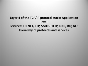 Layer 4 of the TCP/IP protocol stack: Application level Services