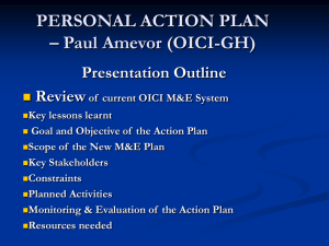 PERSONAL ACTION PLAN – Paul Amevor (OICI-GH)