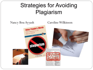 Strategies for Avoiding Plagiarism