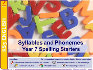 Syllables and Phonemes