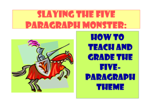 SLAYING THE FIVE PARAGRAPH MONSTER: