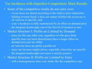 Tax Incidence with Imperfect Competition