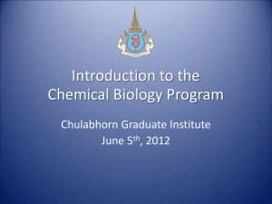 Chemical Biology - chulabhorn graduate institute