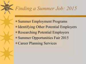 Summer Job Searching 2015