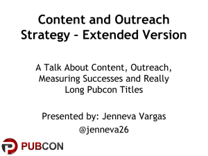 Content and Outreach Strategy