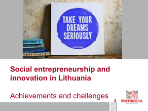 Social entrepreneurship and innovation in Lithuania