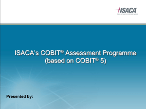 Assessment Programme Using COBIT 5 Introduction