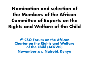 Nomination and selection of the Members of the African Committee