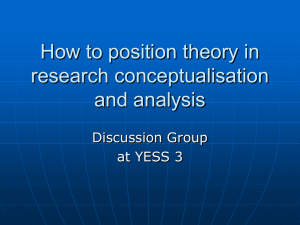 How to position theory in research conceptualisation and analysis
