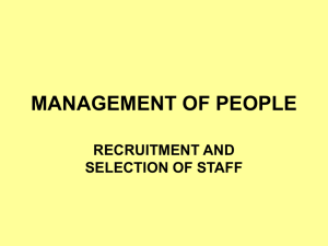 2. Recruitment & selection of staff