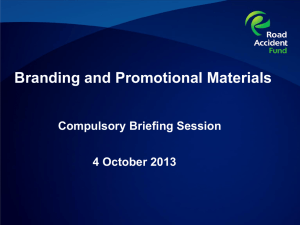 Branding and Promotional Materials:Briefing Session presentation