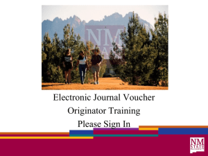 Electronic Journal Voucher – Originator