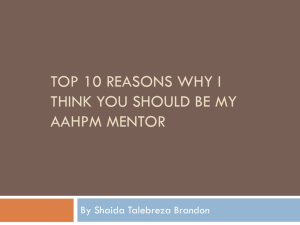 Top 10 reasons why I think you Should be My AAHPM Mentor