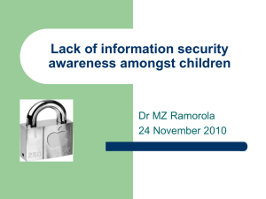 Lack of information security awareness amongst children