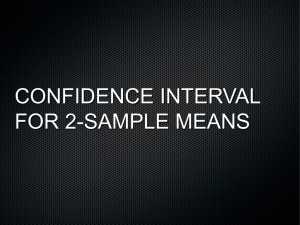 51. PERFORMING CONFIDENCE INTERVAL FOR TWO