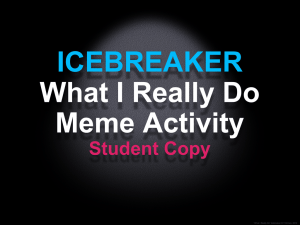 ICEBREAKER What I Really Do Meme Activity Student Copy