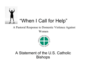 “When I Call for Help” A Pastoral Response to Domestic Violence