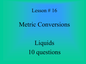 Metric Conversions (Liquids)
