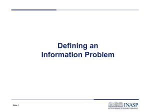 Defining an information problem
