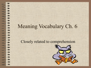 Meaning Vocabulary Ch. 6