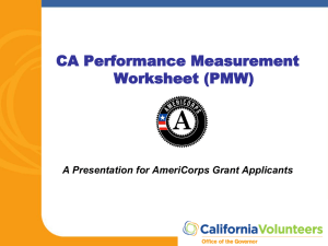 CA Performance Measurement Worksheets Presentation