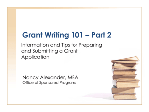 Grant Writing 101 (MS PowerPoint)