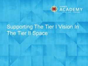 City Year and Tier 1 Support in School`s