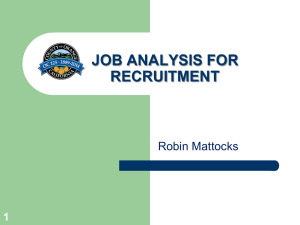 Job Analysis for Recruitment
