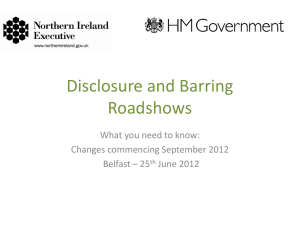 Disclosure and Barring Services Roadshows