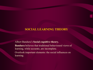 SOCIAL LEARNING THEORY