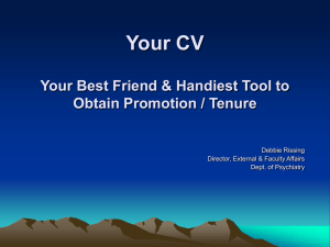 Your CV: Your first, best shot at bolstering chances of promotion &/or