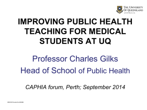 S2.4 Improving public health teaching for medical students at UQ
