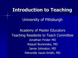 Introduction to Teaching - Academy of Master Educators