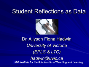 Student Reflections as Data - UBC Centre for Teaching, Learning