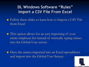 DL Windows Import CSV File Training