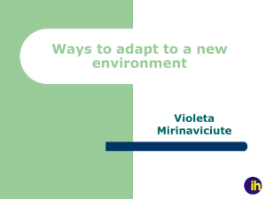 Ways to adapt to a new environment - tool