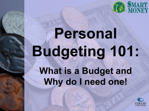 How to create a Personal Budget.