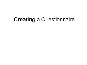 Creating a Questionnaire